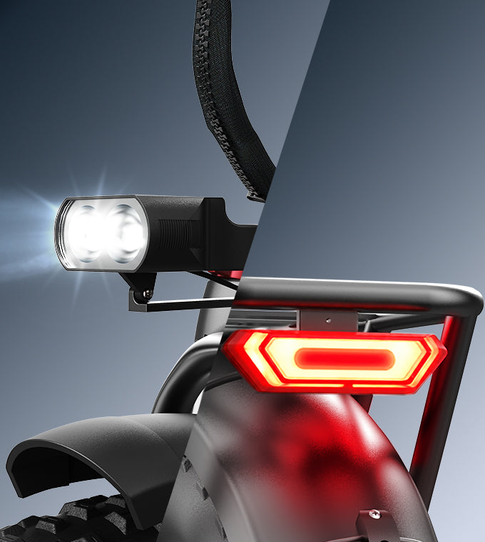 Built-In Front &
Rear Lighting