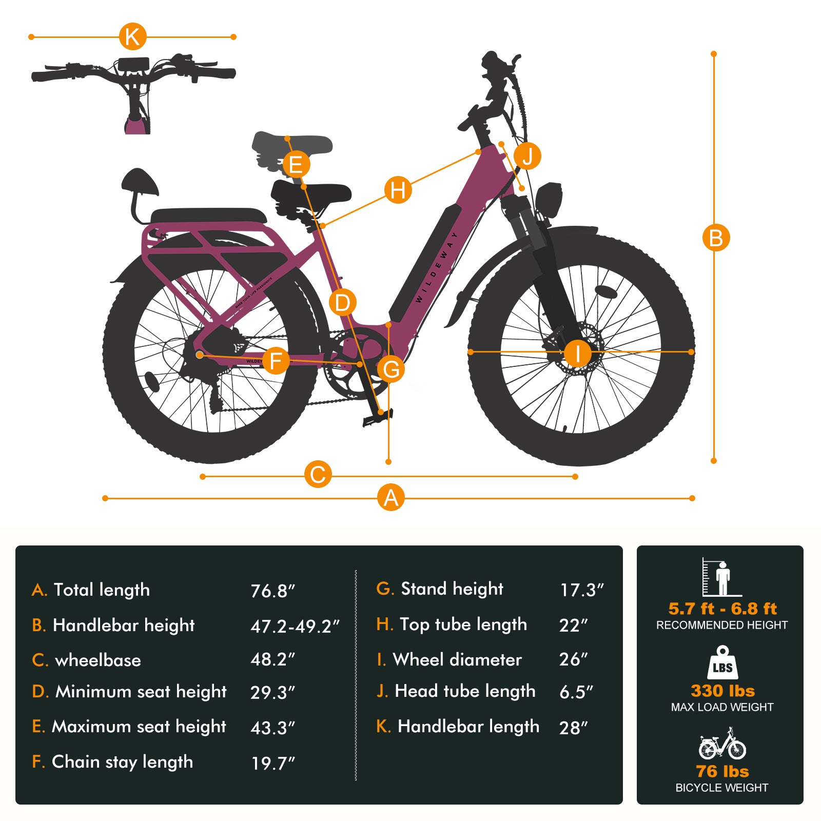 KW26 48V 15Ah Snow Electric Bicycle （Pick-up only）